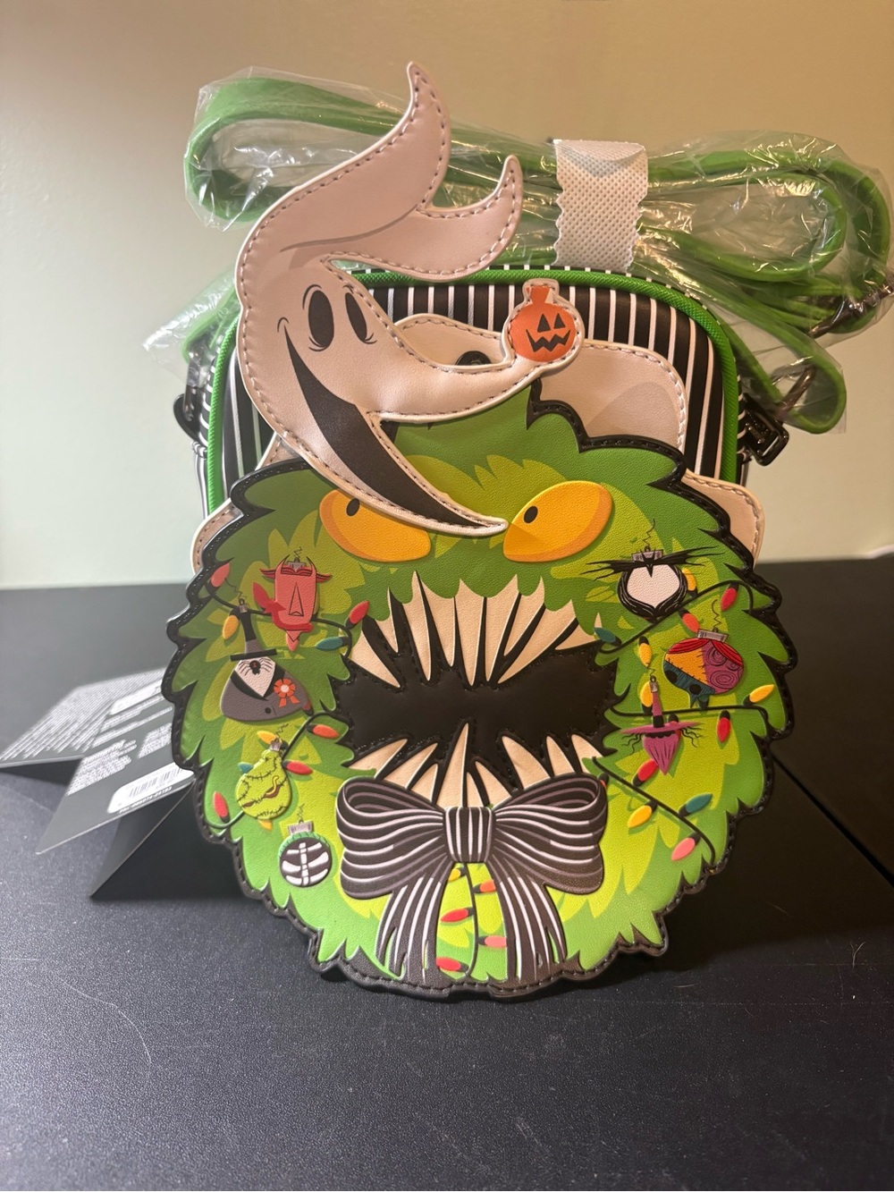 Loungefly "Nightmare Before Christmas" Halloween Wreath Crossbody Glow in Dark